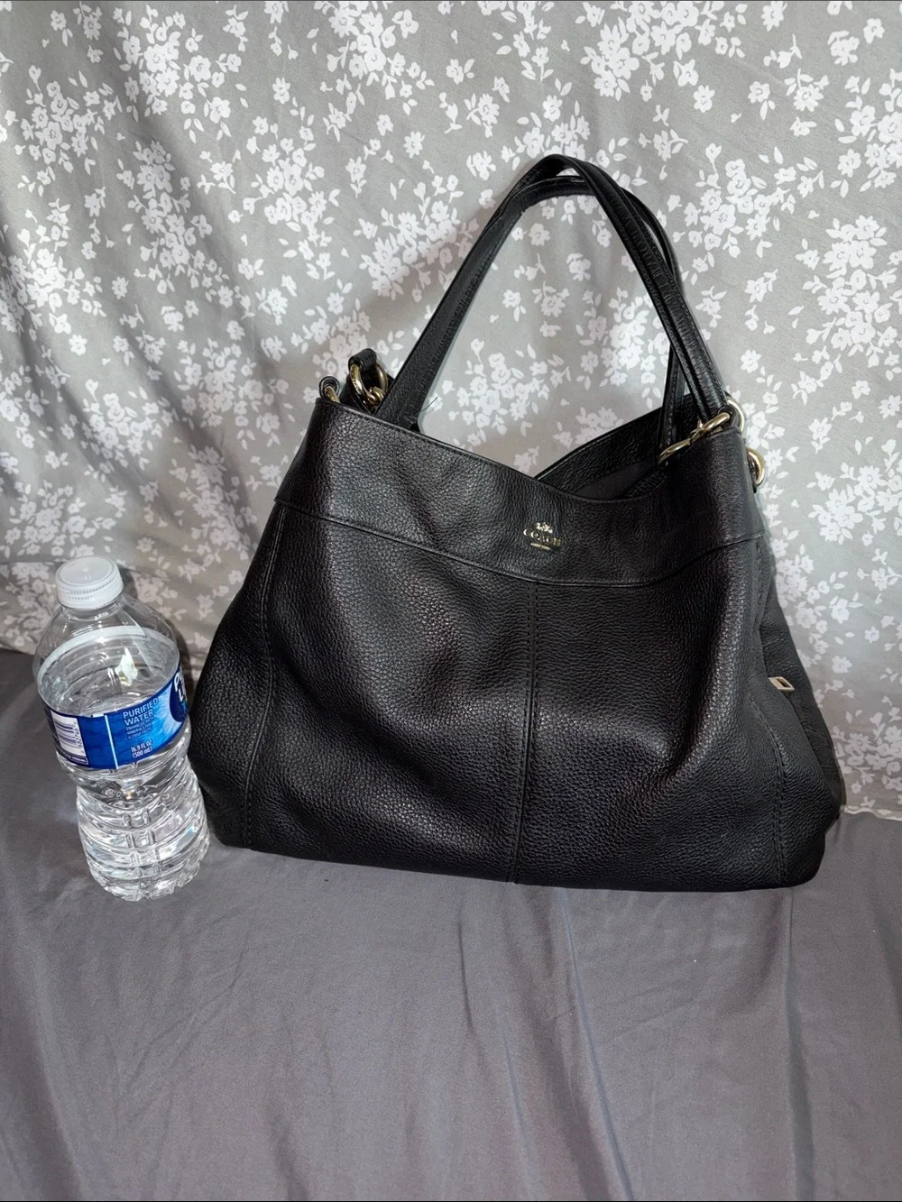 Coach Black Leather Shoulder Bag